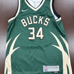 Nike Green and Cream Bucks Kids Jersey